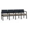 Lesro Lenox Steel 4 Seat Tandem Seating Metal Frame, Black, RS Night Sky Back, MD Farro Seat LS4103 - alternate 1